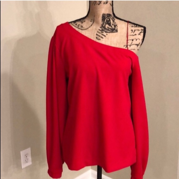 Banana republic red off the shoulder shirt